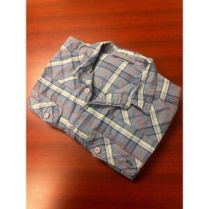 Stio‎ Plaid Long Sleeve Button Up Shirt Mens Size Large Outdoors Heavy cotton